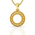 gold circle pendant, gold pendant necklace, jacknjewel GMMHKRE