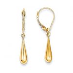 gold dangle earrings 14k gold tear drop dangle earrings (1.3 in x 0.2 in) UFIGAUX