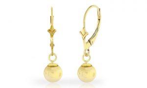 gold dangle earrings 14k solid yellow gold ball dangle earrings: 14k solid yellow gold ball GMMBAOY