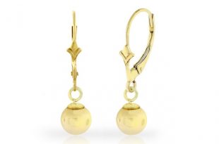 gold dangle earrings 14k solid yellow gold ball dangle earrings: 14k solid yellow gold ball GMMBAOY