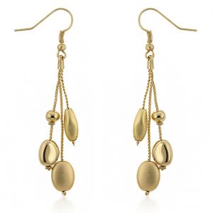 gold dangle earrings golden bead drops 14k gold plated dangle earrings BXAJMKQ
