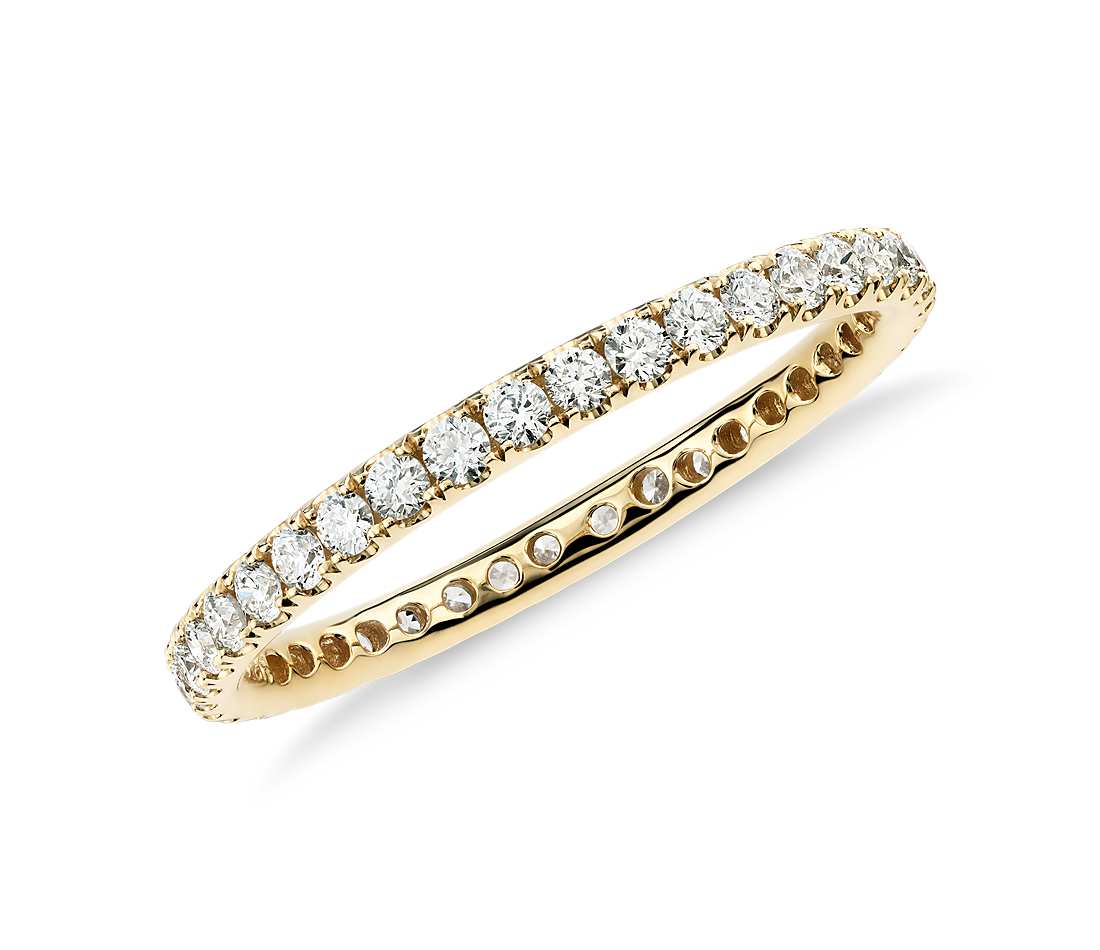 gold diamond rings riviera pavé diamond eternity ring in 18k yellow gold (1/2 ct. tw VRPUPRJ