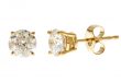 gold earring studs 1 carat t.w. genuine round white diamond 14kt yellow gold stud earrings, EHRNBKV