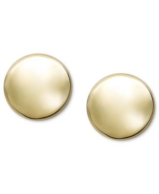 gold earring studs 14k gold earrings, button stud TPWHLRQ