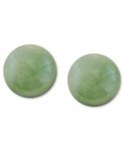 gold earring studs 14k gold earrings, jade studs JWREVAN