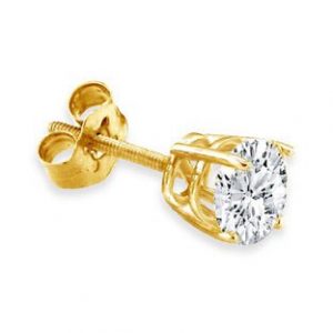 gold earring studs 14k yellow gold menu0027s diamond stud earrings 1/8 ct $138.00 NYGIDGE