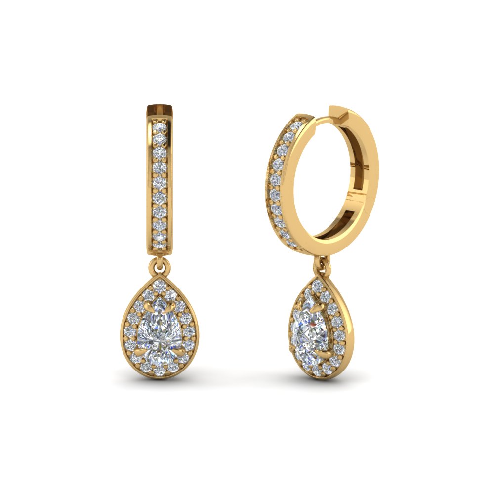 gold earrings for women gold earring with white diamond in 14k yellow gold IWKJGFZ