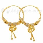 gold earrings for women gold hoop earrings 22k two tone DLZQSZK