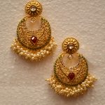 gold earrings for women salwar exports luxurious diamond and gold earrings with pearl FJGDMHJ