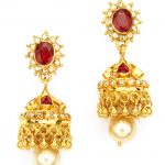 gold earrings for women uncut diamond earrings. 22k gold earrings JJOVEFT