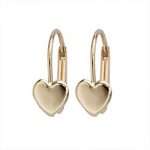 gold heart earrings 14k gold heart leverback childrens earrings MVBTDFK