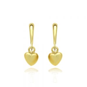 gold heart earrings 14k yellow gold plain gold heart drop screwback stud earrings LQUVLJF