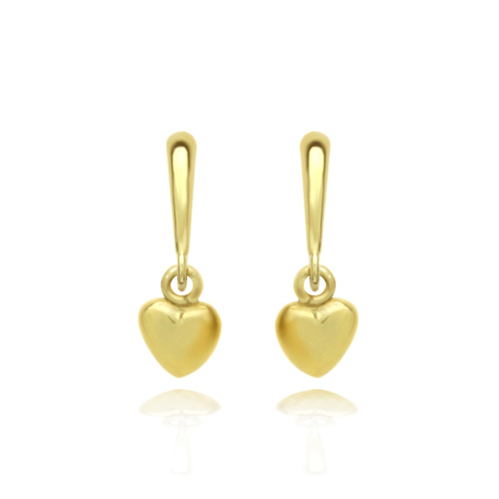 gold heart earrings 14k yellow gold plain gold heart drop screwback stud earrings LQUVLJF