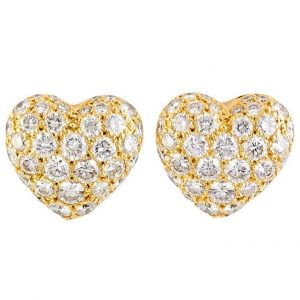 gold heart earrings cartier diamond gold heart shaped earrings 1 LEMRQFA