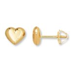gold heart earrings hover to zoom HSENSVV