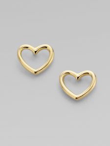 gold heart earrings marc by jacobs heart shaped earrings in metallic lyst QKVCCZA