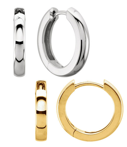 gold hinged huggie earrings, multiple sizes, in singles or pairs #4237 UECMARU