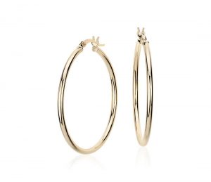 gold hoop earrings medium hoop earring in 14k yellow gold (1 3/8 LJEZYZJ