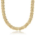 gold necklace byzantine necklace in 18k yellow gold XSHTECX