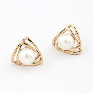 gold plated pearl stud earrings CCXRSFS