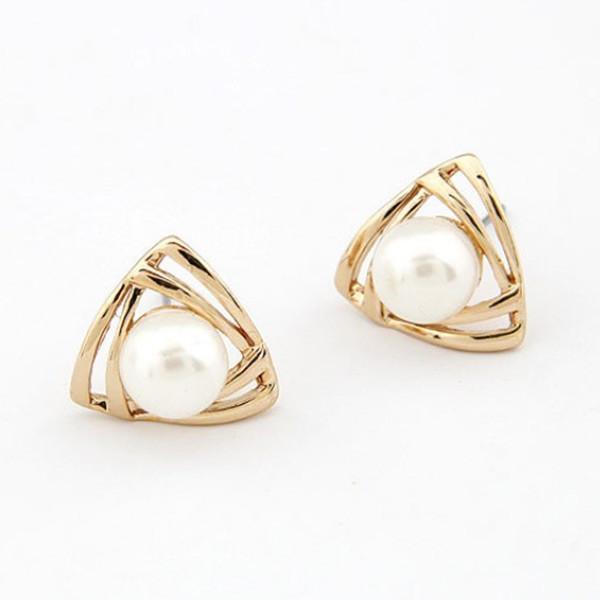 gold plated pearl stud earrings CCXRSFS