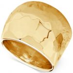 gold ring hammered wide dome ring in italian 14k gold UCBIWWS