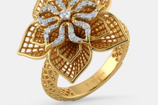 gold ring the daffodil lattice ring YQJPMLL