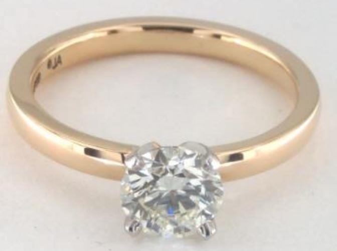 gold ring with diamond ... 0.80ct k colored vvs1 diamond on yellow gold solitaire ring setting BVZNACZ