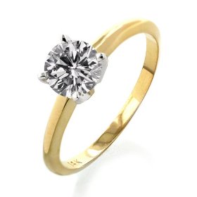 gold ring with diamond 14kt gold diamond solitair ring BHDYVQZ