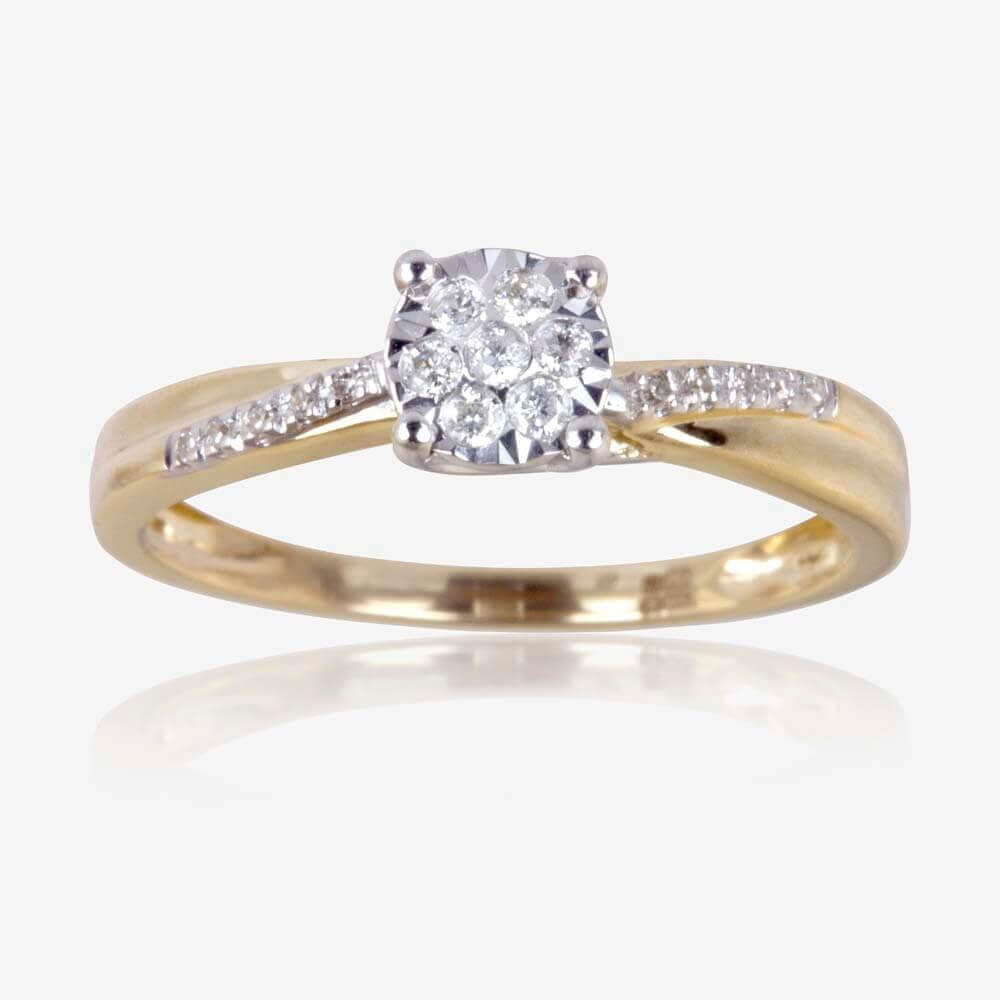 gold ring with diamond 9ct gold diamond ring ITLEJOL