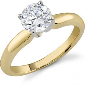 gold ring with diamond diamond solitaire ring, 14k yellow gold UFJLHCC