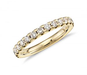 gold ring with diamond scalloped pavé diamond ring in 18k yellow gold (1/2 ct. tw. KABFUIL