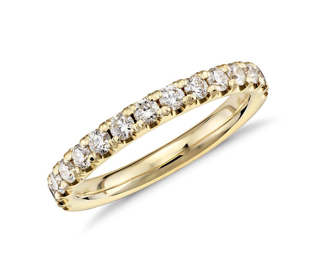gold ring with diamond scalloped pavé diamond ring in 18k yellow gold (1/2 ct. tw. KABFUIL
