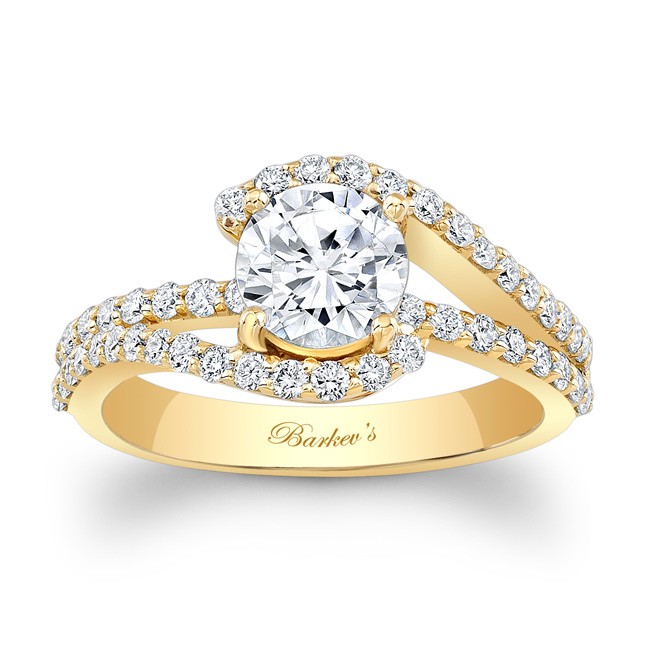 gold ring with diamond yellow gold engagement ring ADVFPKY