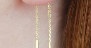 gold/sterling silver chain threader earrings DEQLMPK