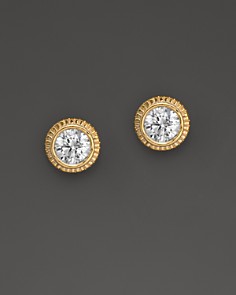 gold stud earrings diamond milgrain stud earrings in 14k yellow gold, 0.25 ct. t.w. - WMJLRRL