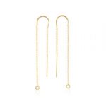 gold threader earrings, long chain earrings, 1pc, gold chain earrings, chain EOXFTIS