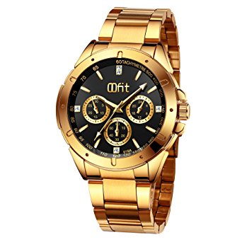 gold watches for men, menu0027s gold stainless steel luxury analog wrist watch BNFPJZJ