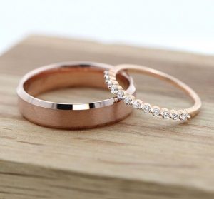 gold wedding rings rose gold rings:18k rose gold ridge mens band u0026 14k rose gold SGFWXJM