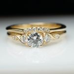 gold wedding rings vintage antique style diamond engagement ring u0026 wedding band set vintage BSYQITF