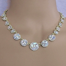 golden fox rhinestone jewelry necklace and earrings set FIGNHFD