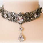 gothic jewelry bridal swarovski crystal choker - victorian gothic silver choker - bridal DHRVAXD