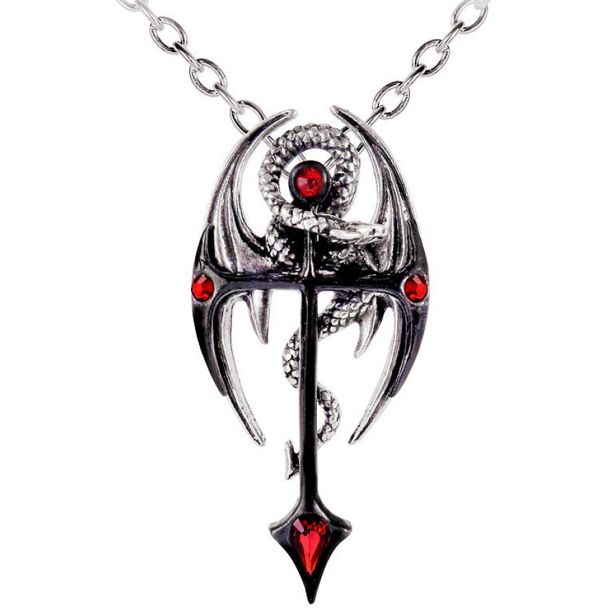 gothic jewelry dragonkreuz dragon cross necklace at gothic plus, gothic clothing, jewelry,  goth YNRWDOH