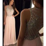 graduation dresses elegant long light pink chiffon prom dresses with beading bodice,evening  dresses(ed0875) DUAFQQZ