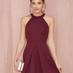graduation dresses high neck line burgundy party dress.need for new years! ZBPAIZZ