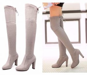 gray thigh suede boots RHDSUQZ