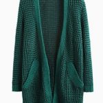green cardigan dark green pocket loose longline knit cardigans ABZNRHW