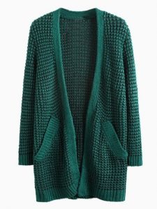 green cardigan dark green pocket loose longline knit cardigans ABZNRHW