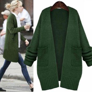 green cardigan fashion green sweater coats casual knitted long cardigan - lilyby RRISGZJ