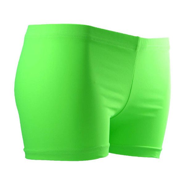 green shorts gem gear neon lime volleyball spandex shorts ($20) ❤ liked on polyvore  featuring TCQRLYP